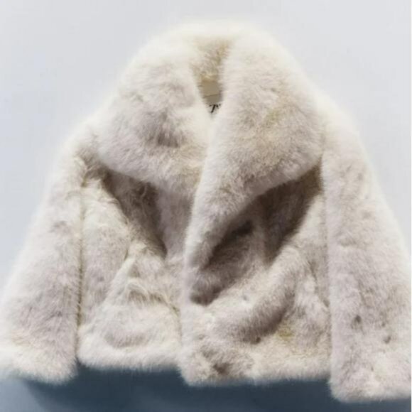 ZARA SHORT FAUX FUR JACKET ZW COLLECTION - Picture 5 of 10